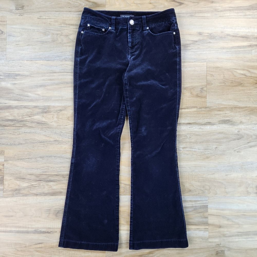 ☔️🔹️INC Bluish Black Velour Luxe Bootcut Pants Size 4/27 - Picture 3 of 13